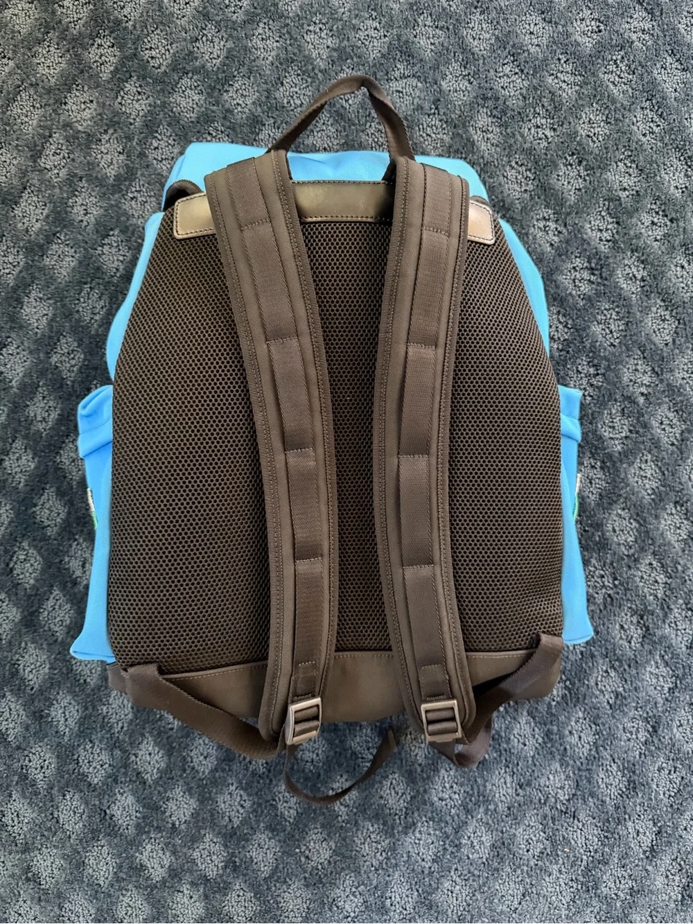 Gucci Animalier Web Blue Backpack Line Banana Tiger Sherry